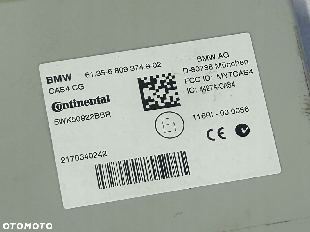 BMW F10 MODUŁ STEROWNIK CAS 6809374 - 2