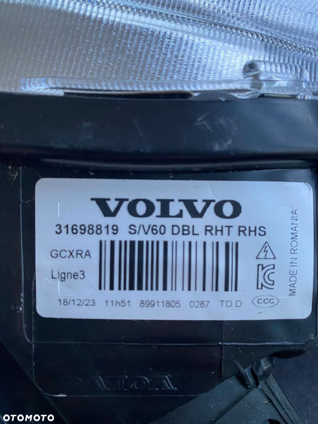 VOLVO S60 V60 LIFT REFLEKTOR LAMPA PRZÓD BI-XENON ORYGINAL 31698819 - 8