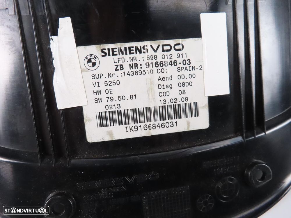 Painel de instrumentos Conta Quilómetros / Quadrante Usado BMW 3 (E90)/BMW 3 Tou... - 3