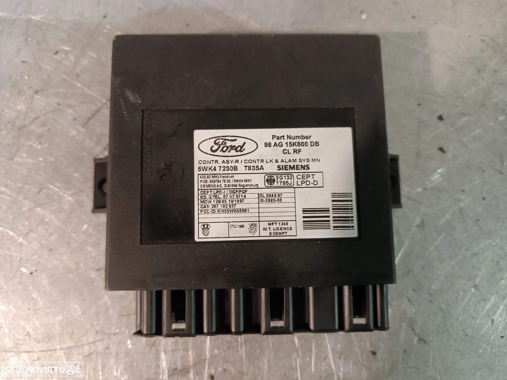 MODULO DO FECHO CENTRAL FORD FOCUS MK1 98-03 98AG-15K600-DB - 1