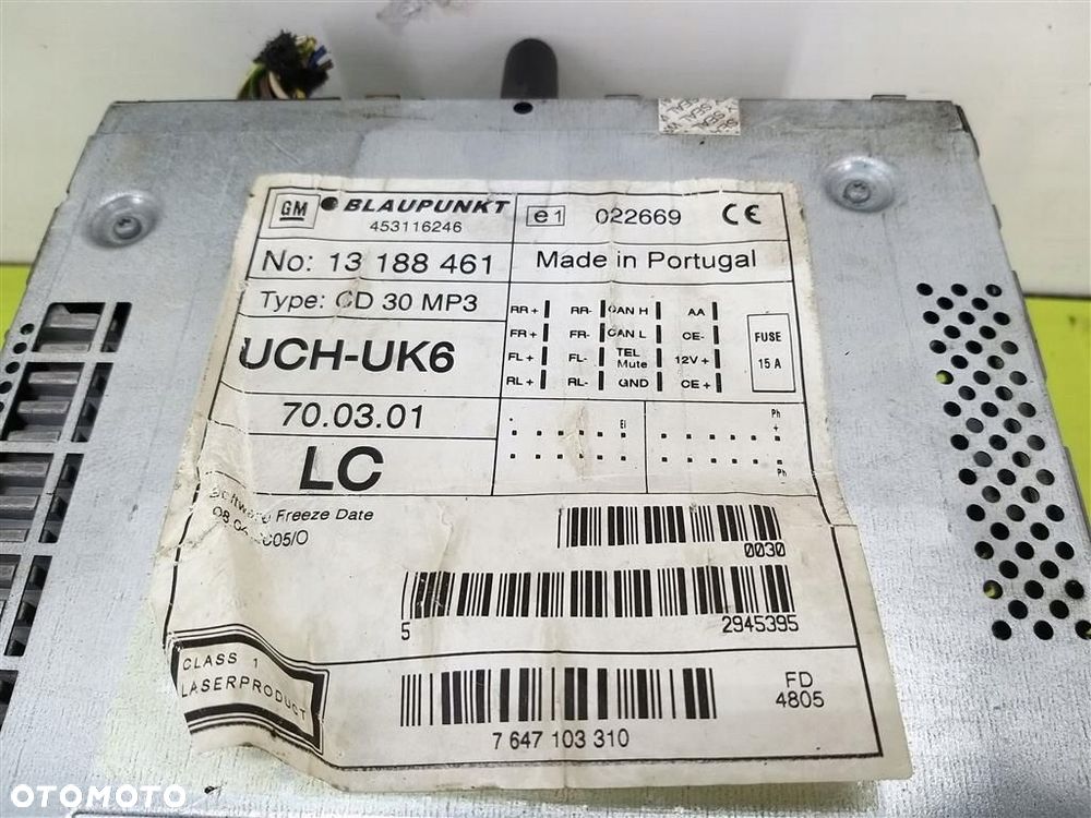 Radio+ wyświetlacz CD30 FABRYCZNE  kpl Opel Astra III H 2004-2013 131884761 - 12