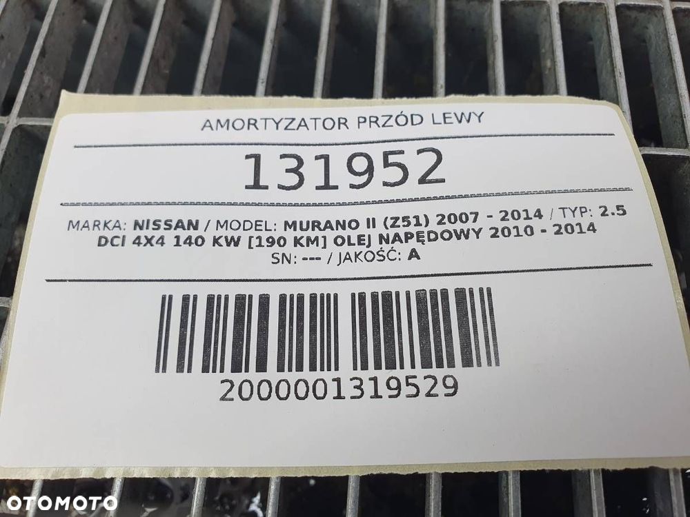 AMORTYZATOR MCPHERSON PRZÓD LEWY NISSAN MURANO II Z51 2.5 DCI 4X4 - 6