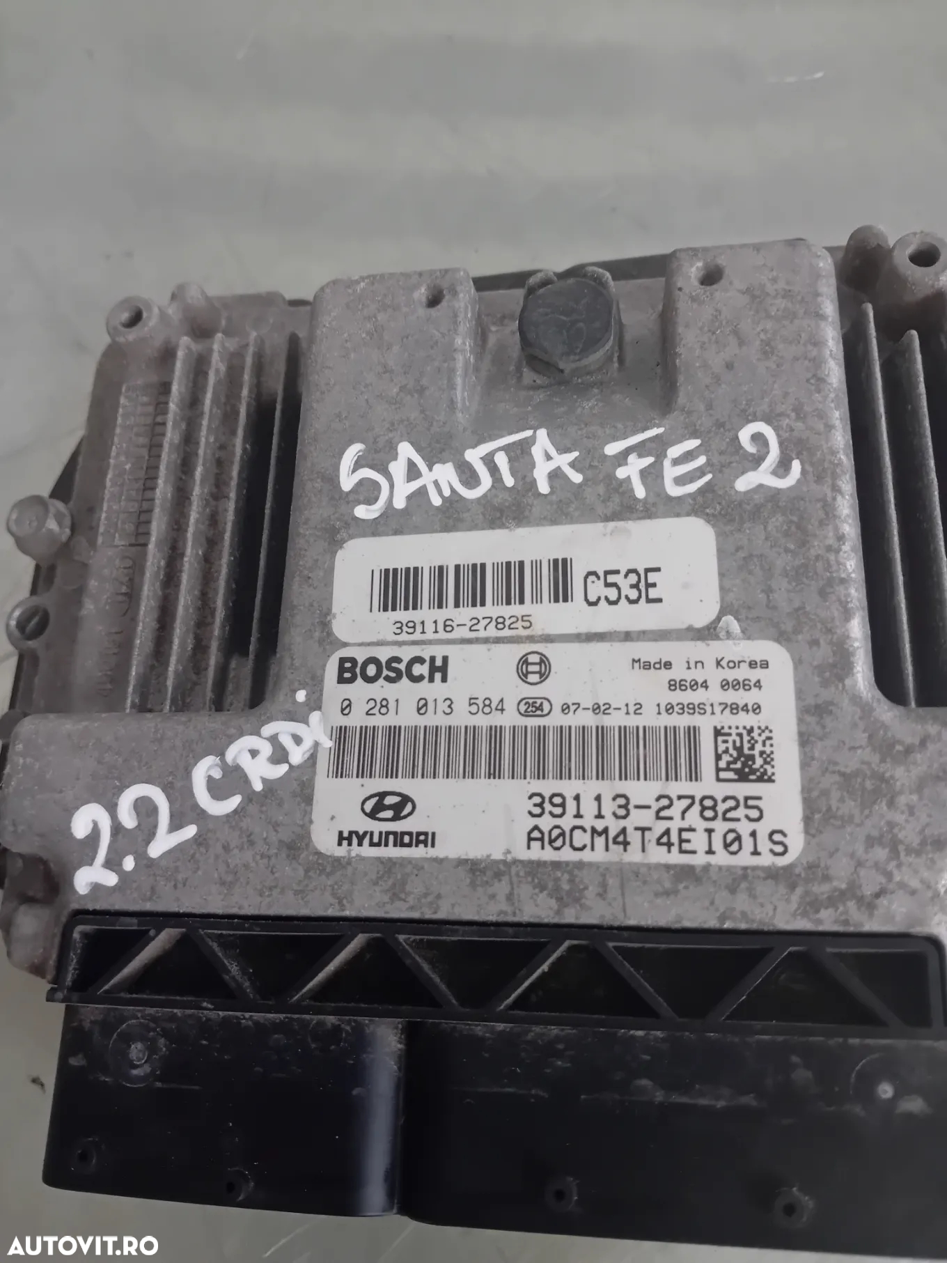 Calculator Motor ECU Hyundai Santa Fe 2 II 2.2 Crdi Automat Cod 39113-27825 - 7
