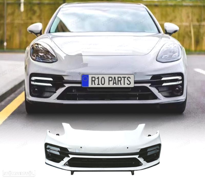 PARA-CHOQUES DIANTEIRO PORSCHE PANAMERA 971 17-23 LOOK TURBO + LUZES DIURNAS LED - 1