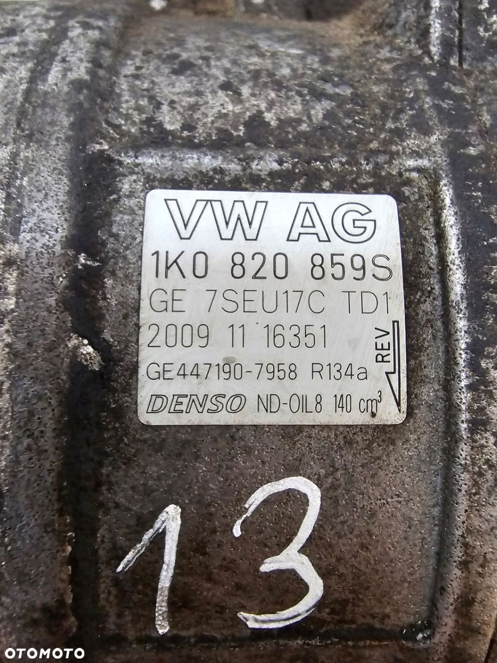 SPRĘŻARKA KLIMATYZACJI VW GOLF VI 1.2 TSI 1K0820859S - 1