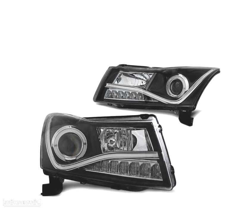FARÓIS LED PARA CHEVROLET CRUZE 09-12 BLACK PRETO - 2