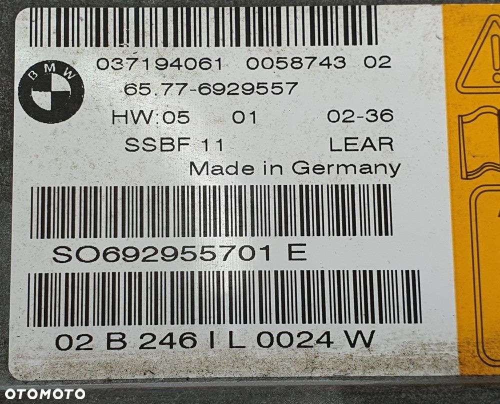 SENSOR AIR BAG AIRBAG BMW 7 E65 6929557 - 3