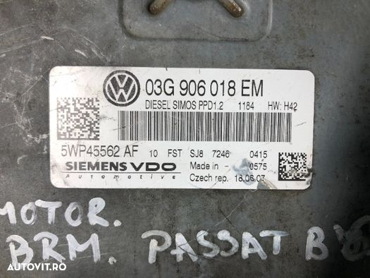 ECU Calculator motor VW 2.0TDI 03G906018EM 5WP45562AF SIMOS PPD1.2 - 2