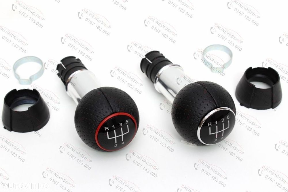 Nuca schimbator piele perforata model S-Line gaura 23mm in 5 viteze - 3