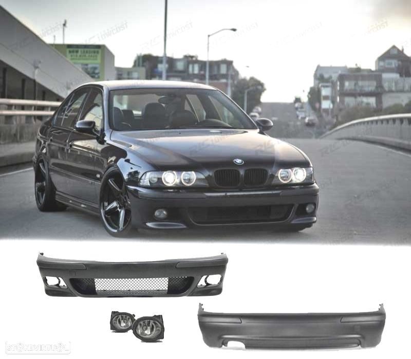 KIT CARROÇARIA BMW E39 95-03 LOOK M5 PARACHOQUES DIANTEIRO + TRASEIRO + FARÓIS DE NEBLINA - 1