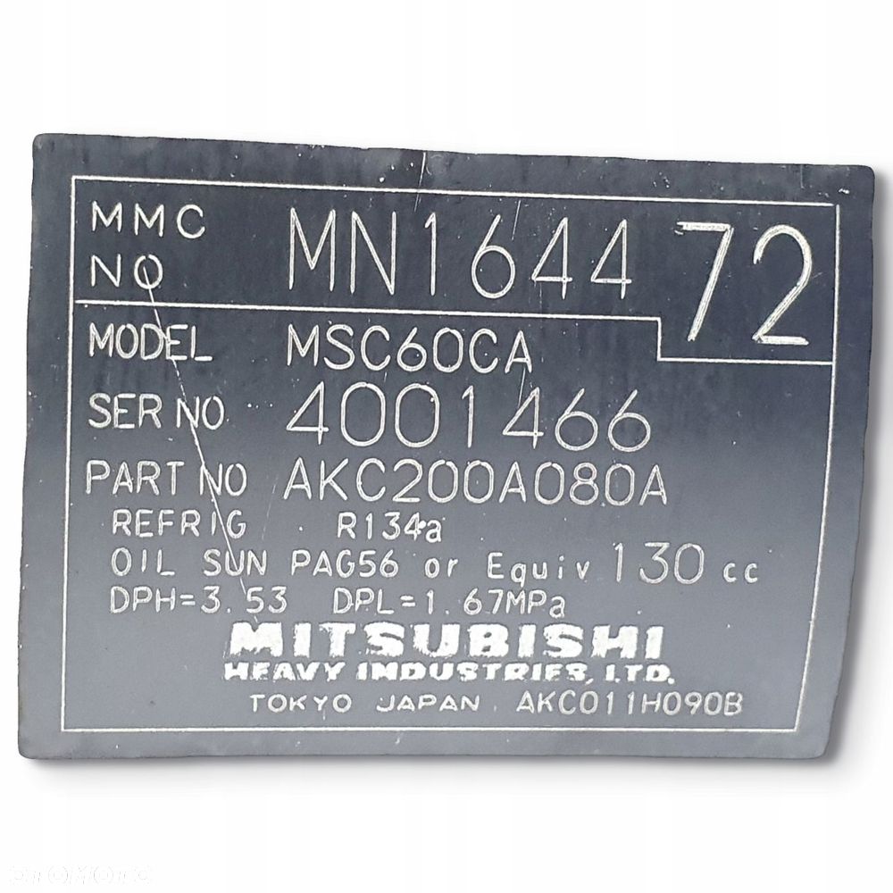 SPRĘŻARKA KLIMATYZACJI Mitsubishi Colt 1.5 16V AKC200A080A - 2