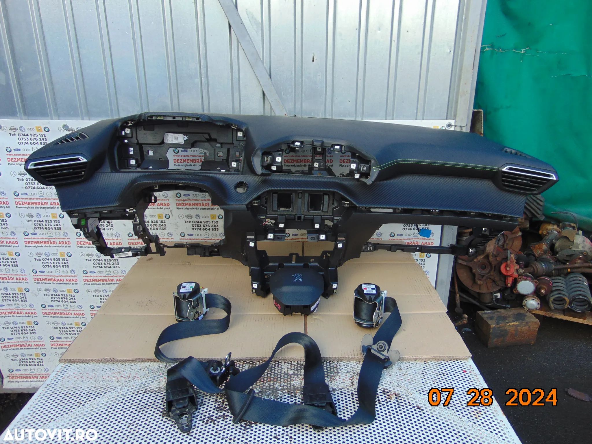 Plansa bord Peugeot 208 dupa 2019 kit plansa bord airbag sofer pasager centuri fata stanga dreapta - 1