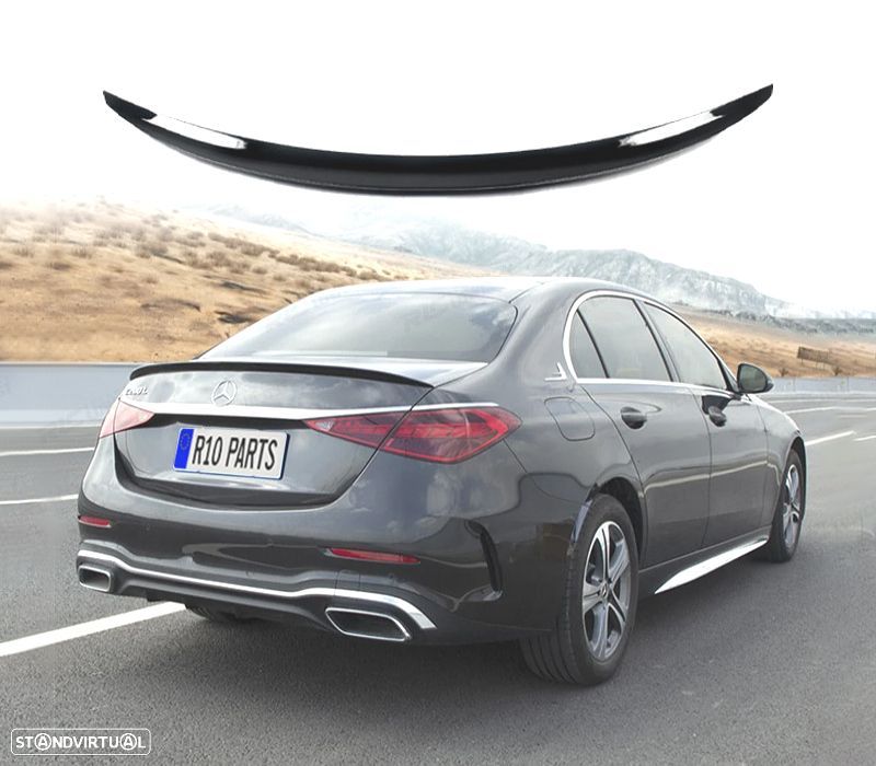 AILERON SPOILER TRASEIRO MERCEDES CLASE C W206 21- LOOK AMG C63 PRETO BRILHANTE - 1
