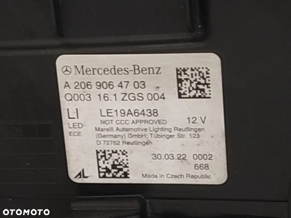 MERCEDES C-KLASA W206 LAMPA LAMPY REFLEKTOR REFLEKTORY PRZÓD PRZEDNIE LEWA PRAWA DIGITAL LIGHT PRZETWORNICE KOMPLETNE ORYGINAŁ - 28