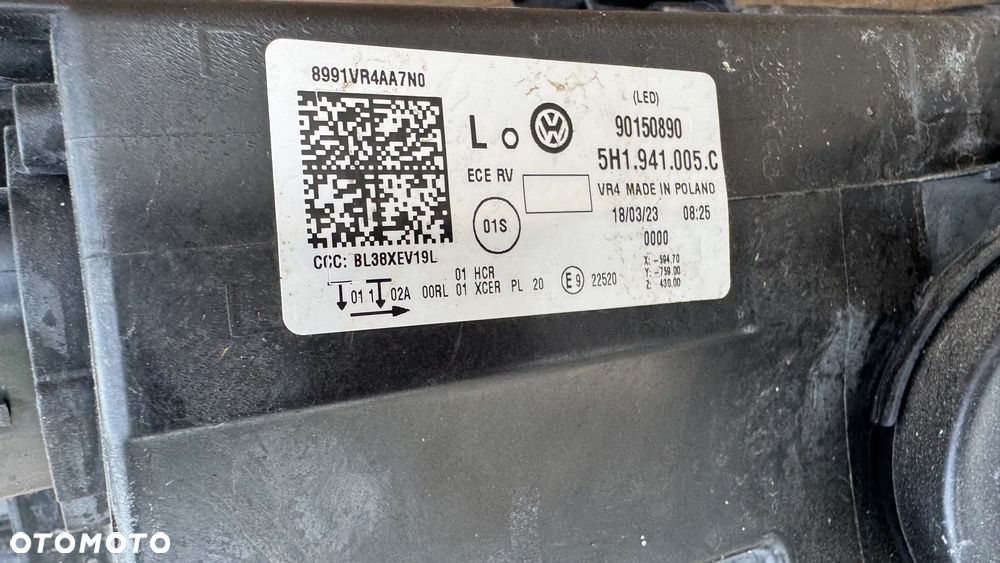 Lampa Vw Golf VIII 8 Full led 5h1 lewa Przód Przednia - 7