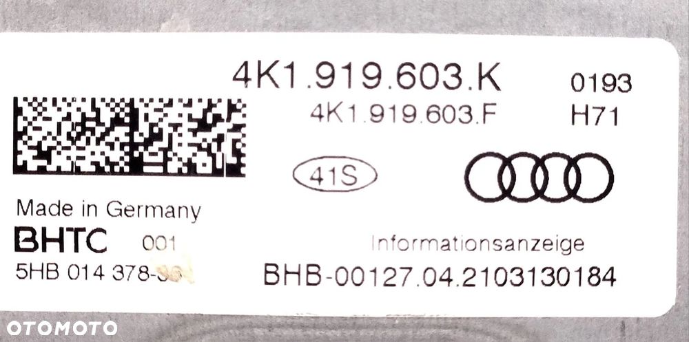 AUDI A6 C8 4K WYŚWIETLACZ EKRAN IDEALNY - 4