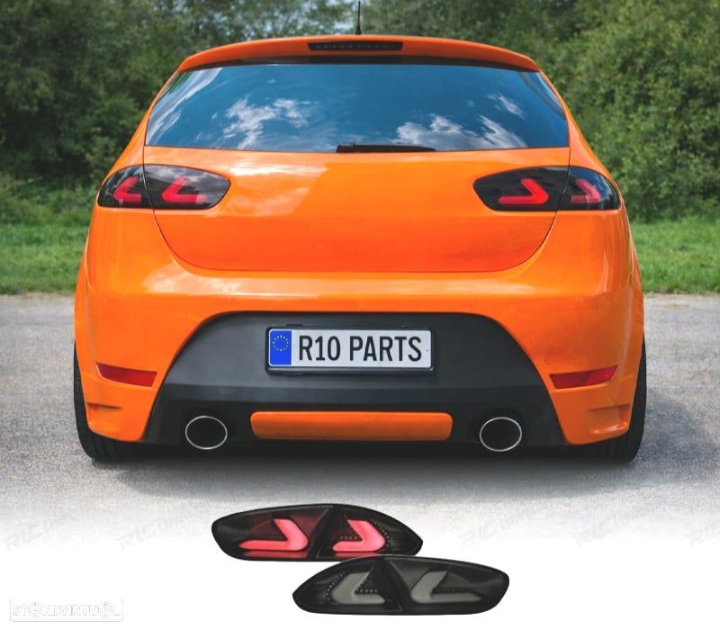 FAROLINS SEAT LEON II 09-13 CARDNA FULL LED PRETO FUMADO - 1