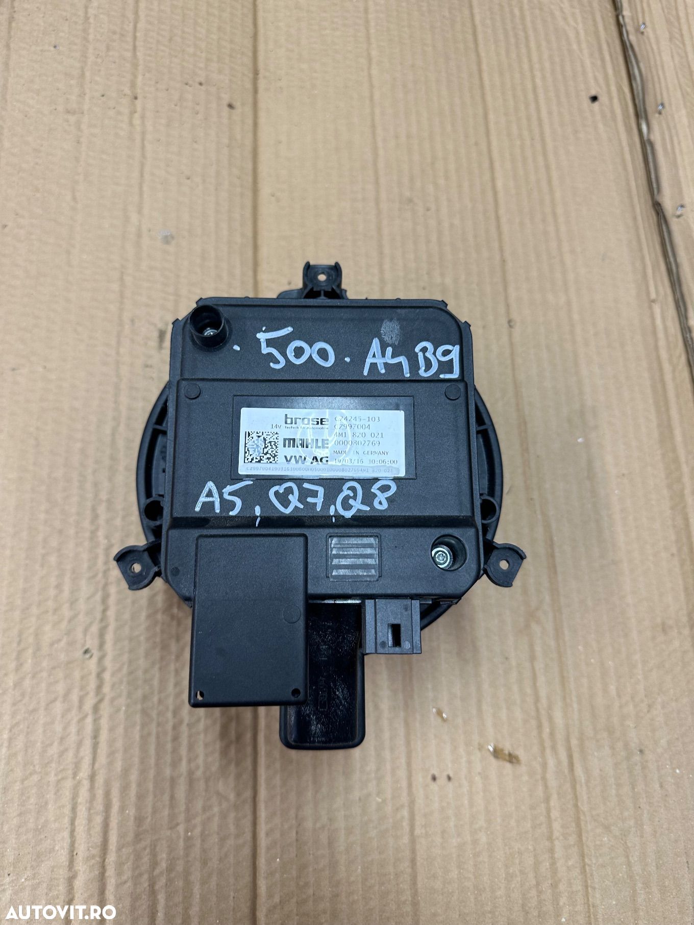 Ventilator, aeroterma AUDI A4 B9 ,A5 , Q7, Q8 an 2016-2021 cod 4M1820021 - 1