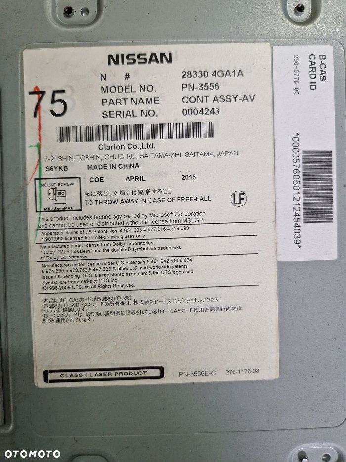 INFINITI Q50 ODTWARZACZ RADIO CD 28330 4GA1A - 3