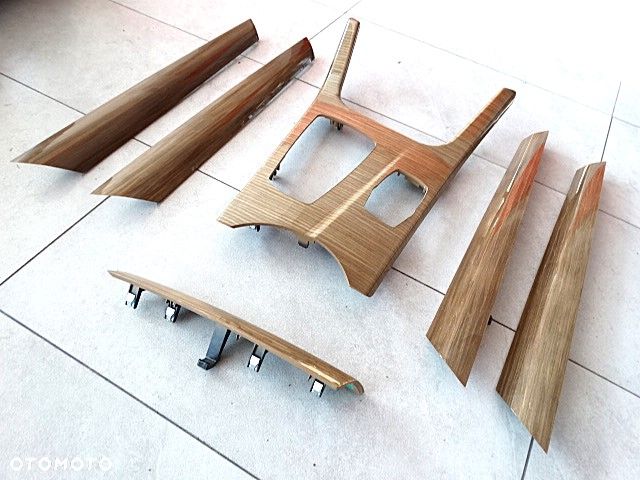 BMW X3 F25 Listwy Ozdobne Konsoli Drzwi Drewno Jasny Brąz Euro Ideał Komplet - 3