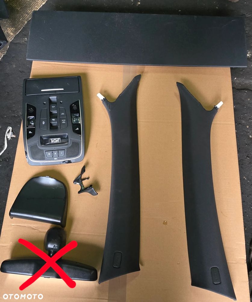 Podsufitka czarna słupki rączki lamki pod panoramę komplet Audi A6 C7 Kombi Lift S Line - 4