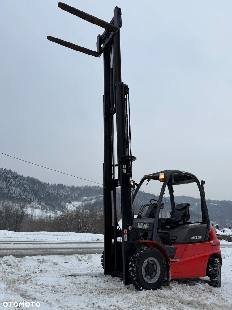 Manitou MI25D Wózek Widłowy 2,5 tony. Posuw Hydrauliczny. Maszt triplex. Wolny skok! Wysokość Podnoszenia 5 metrów. Jak nowy z Salonu. Pochodzi z Norweskiego Gospodarstwa! Aktualne przeglądy DEKRA i serwisy! Opony jak Nowe. Silnik Yanmar. Małe gabarety bardzo zwrotna maszyna! Zero luzów wycieków i zniszczeń. OKAZJA. Pełny ORYGINAŁ! Rok Prod. 2014. Niski przebieg 3300mtg - 4