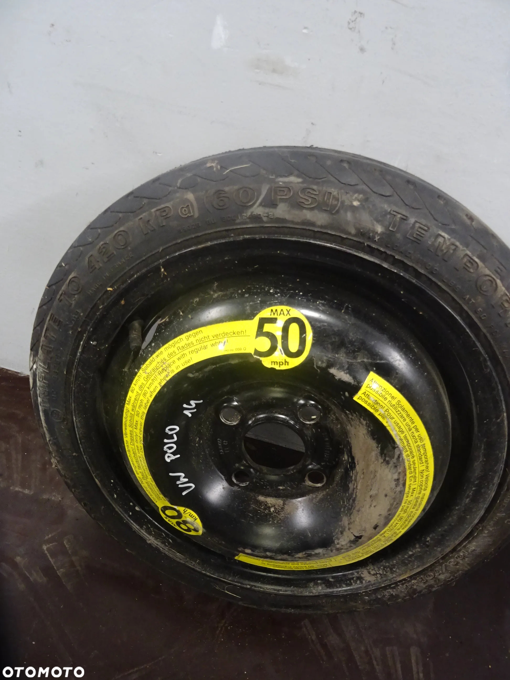 VW POLO III LIFT HB 3D 99-01 1.4 TDI KOŁO DOJAZDOWE 4x100 R14 - 4