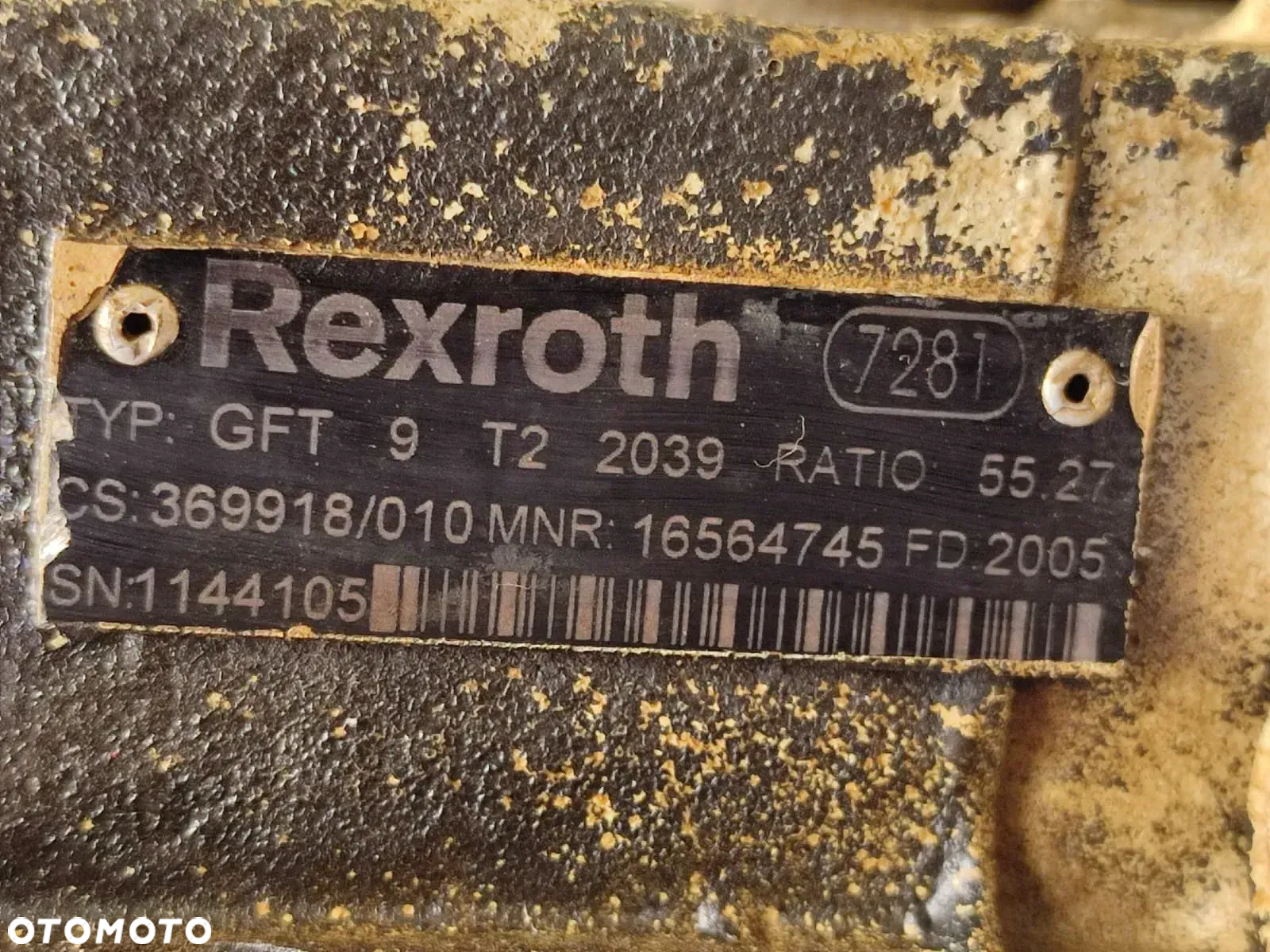 Zwolnica Hydromotor REXROTH GFT9T22039 TEREX HR 32 - 11
