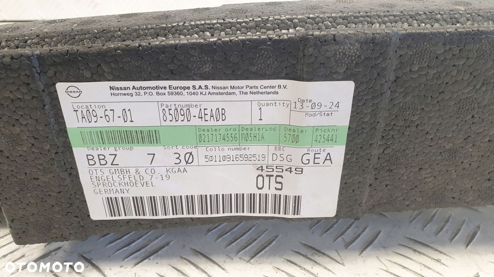 nissan qashqai ii j11 absorber styropian pianka tył tylny 85090-4ea0b - 3