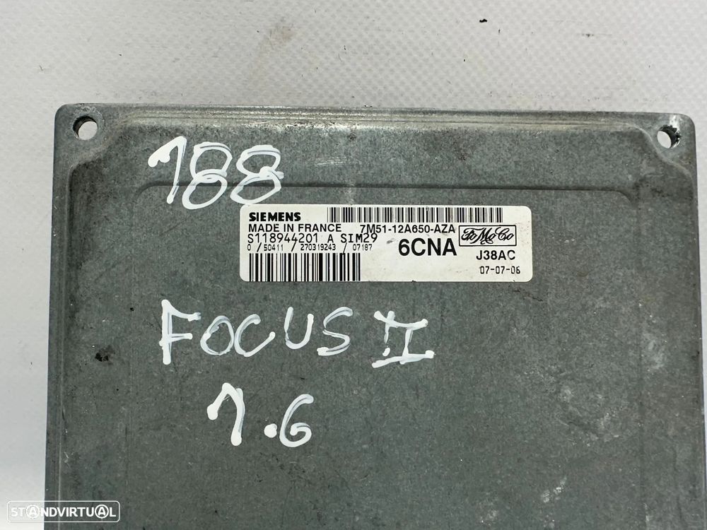 .Centralina Motor Original Siemens Ford FYJA JYJB 1.6i 16v 7M5112A650AZA S118944201A 2002- 2008 - 3