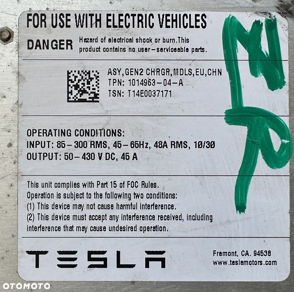 TESLA MODEL S WERSJA EU PRZED LIFT INWERTER MODÓŁ ŁADOWANIA PRZETWORNICA 1014963-04-A - 2