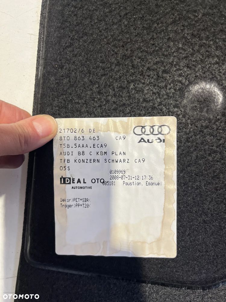 Audi A4 S4 B8 8K Wykładzina podłogowa bagażnika 8T0863463 - 3