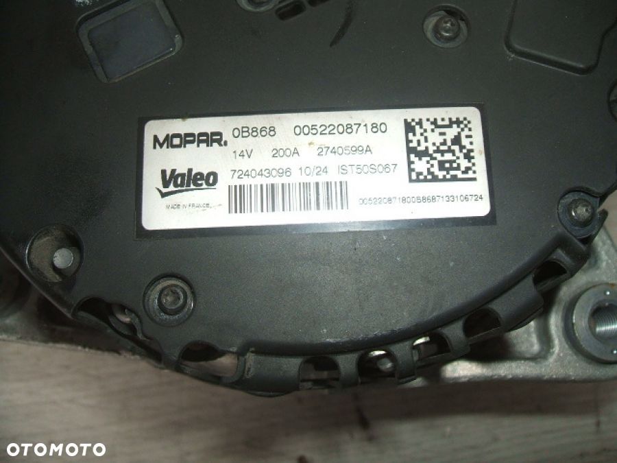 FIAT 500 PANDA LANCIA 1.0 ALTERNATOR VALEO 00522087180 14V 200A - 6