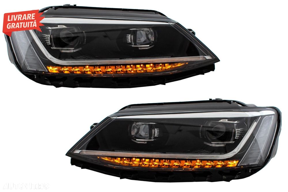 Faruri LED DRL VW Jetta Mk6 VI (2011-2017) Semnal Dinamic Secvential Xenon Matrix - livrare gratuita - 7