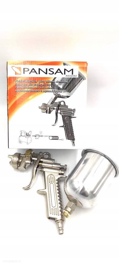Pistolet do lakierowania górny zbiornik metalowy 1/4 PANSAM - 3