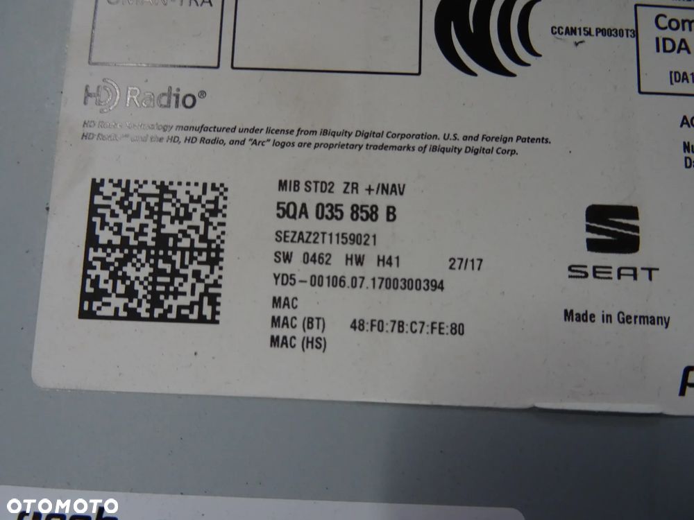 5QA035858B 5F0919606 Ekran Navi FULL LINK MIB  Seat Leon 5F III czesci - 3
