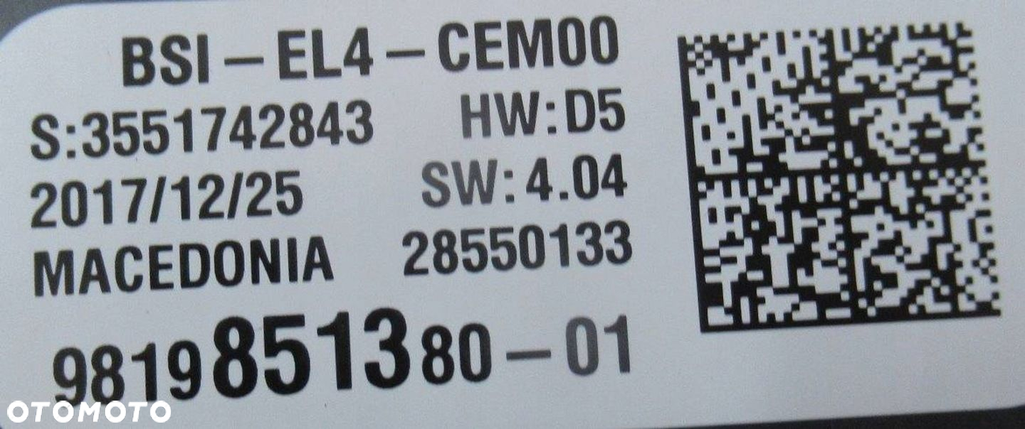 CITROEN C4 II GRAND PICASSO 1.6 THP MODUŁ STEROWNIK SKRZYNKA BSI 9819851380 - 3