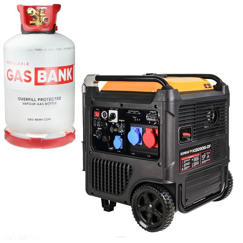 Agregat prądotwórczy Kompak KGG90Ei-DF 11kVA gaz benzyna inwerter 230V 400V - 1