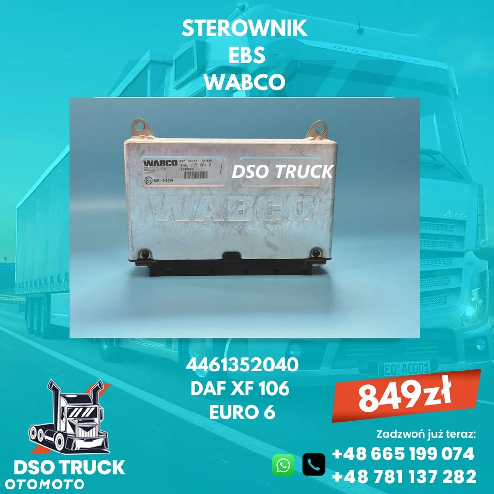 Sterownik Komputer EBS WABCO 4461352040 DAF XF 106 EURO 6 - 1