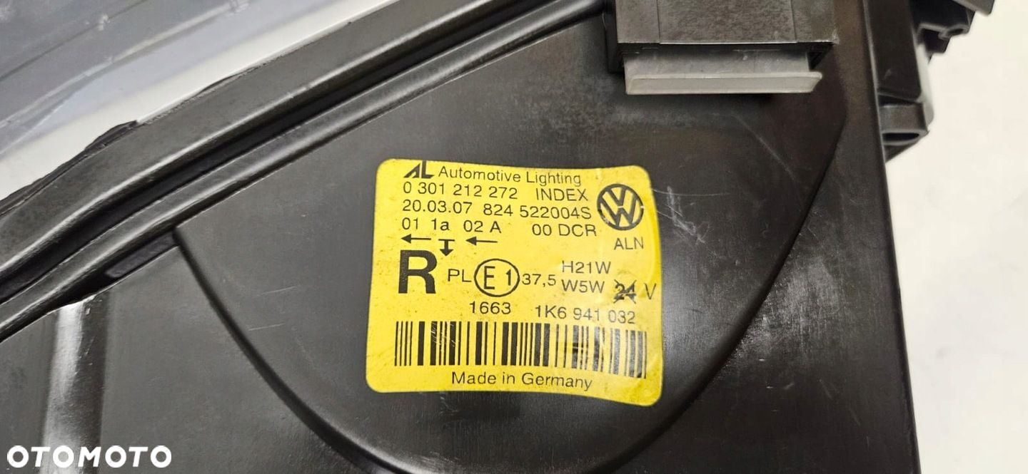 VW GOLF 5 V 1K6 REFLEKTOR XENON PRAWY LAMPA PRAWA 1K6941032 - 5