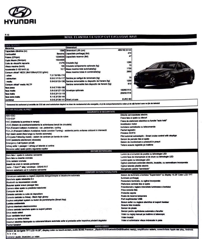 Hyundai Elantra 1.6 l 123 CP CVT Exclusive Navi - 2