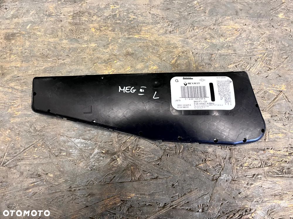 RENAULT MEGANE III PODUSZKA POWIETRZA BOCZNA AIRBAG FOTELA LEWY LEWA 985L16600R 985H10032R - 3