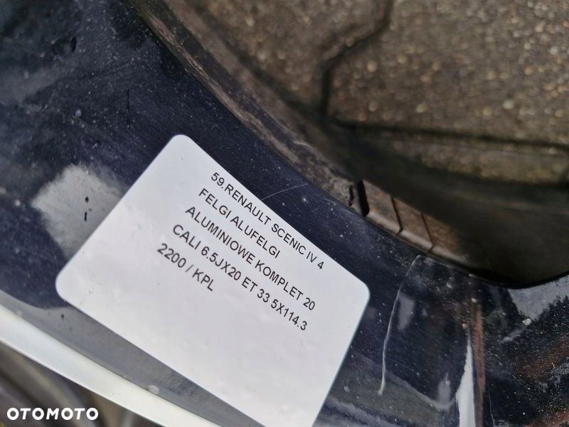 RENAULT SCENIC IV 4 FELGI ALUFELGI ALUMINIOWE KOMPLET 20 CALI 6.5JX20 ET 33 - 7