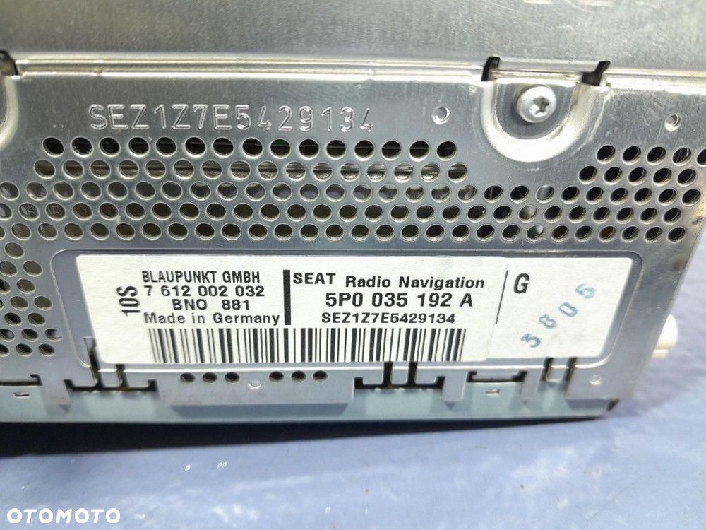 SEAT ALTEA I RADIO RADIOODTWARZACZ CD NAWIGACJA 5P0035192A - 6