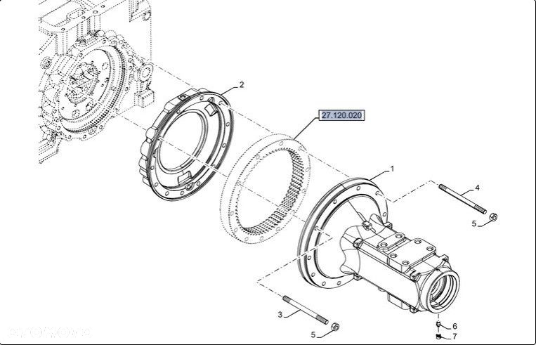 New Holland 6.175 - zwolnica tył 47918869 479188470 495230979 - 4
