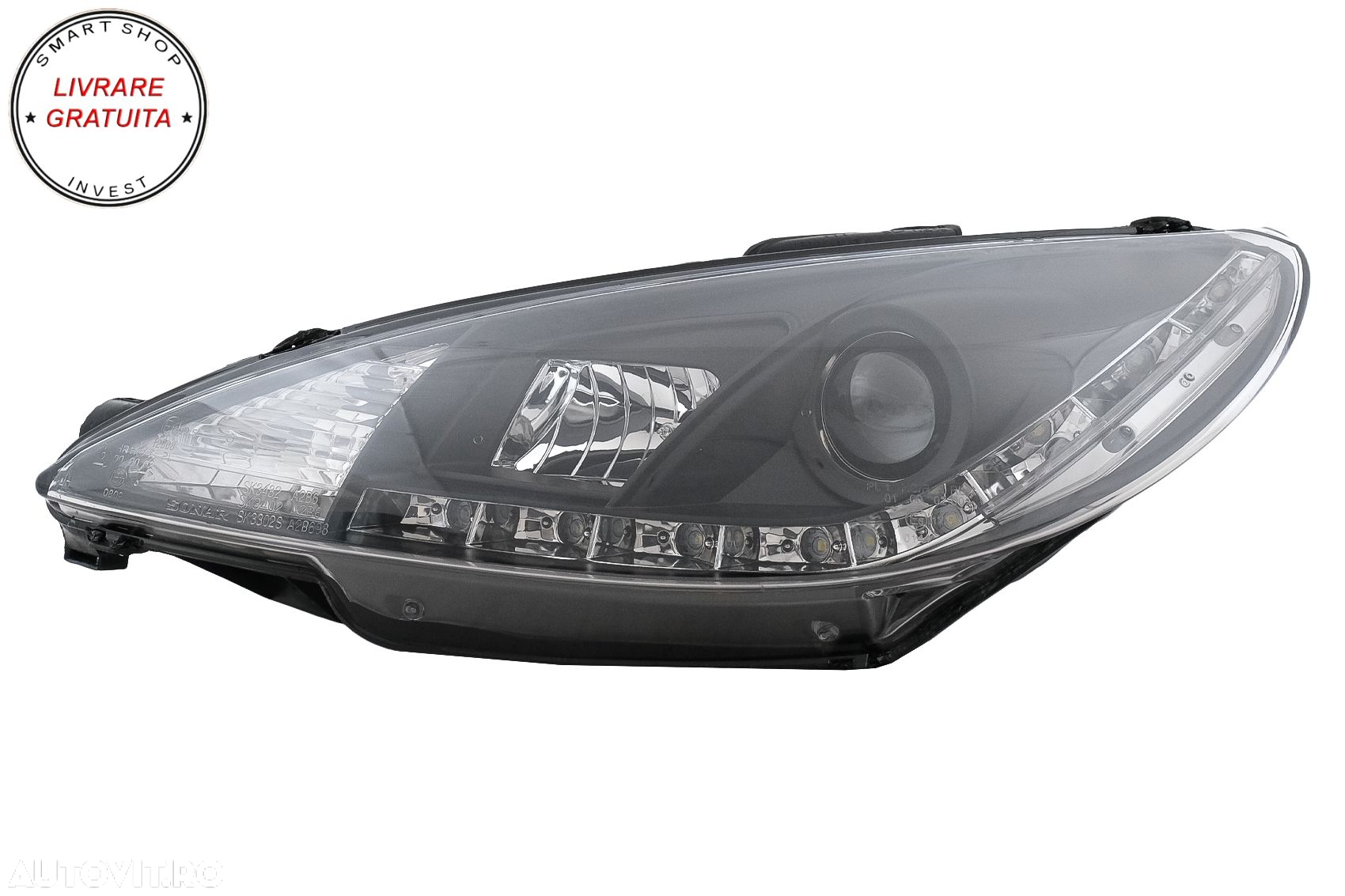 Faruri LED DRL Peugeot 207 (05.2006-06.2012) Negru- livrare gratuita - 2