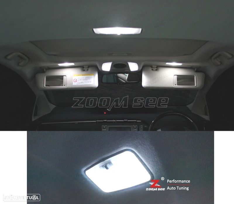 KIT COMPLETO DE 14 LÂMPADAS LED INTERIOR PARA TOYOTA PRIUS ZVW50 ZVW51 ZVW55 2016 + - 4