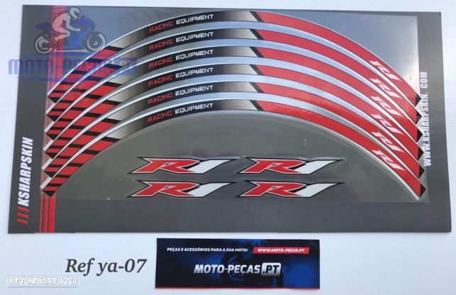 Fitas para jantes autocolantes rodas Yamaha r1 r6 mt r3 r25 xj tmax - 8