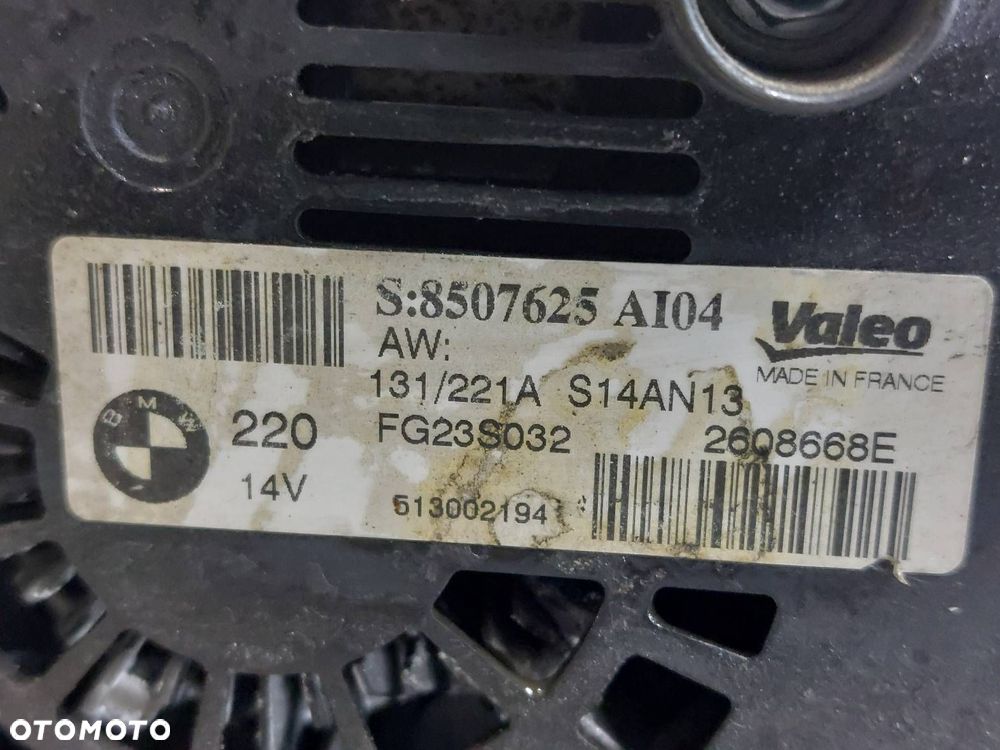 ALTERNATOR BMW F11 520d 2.0 D N47 8507625 - 6