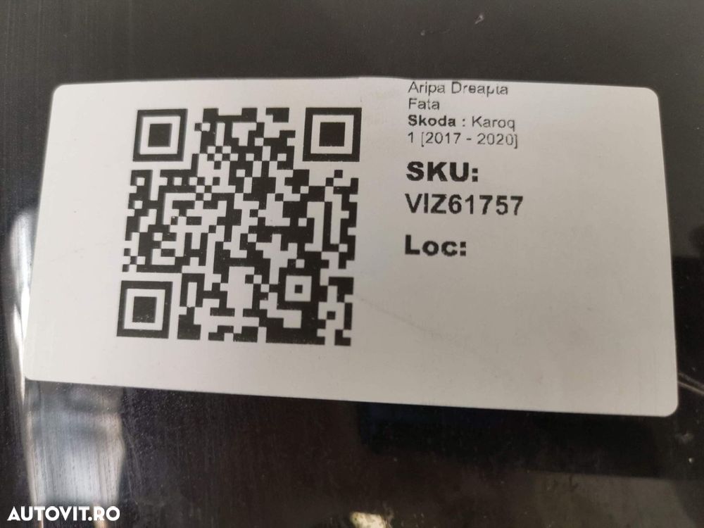 Aripa Dreapta Fata Skoda  Karoq 1 2017 2018 2019 2020 Originala - 8